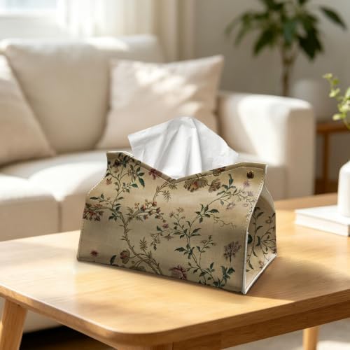 UTELKA Vintage Flroal Tissue Box Cover Rectangle, Tapestry Holder 9.8x6x7 - Image 2
