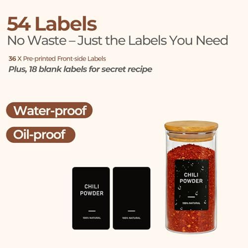ComSaf Glass Spice Jars 4oz 16 Pack, Small Seasoning Containers with labels - Image 6