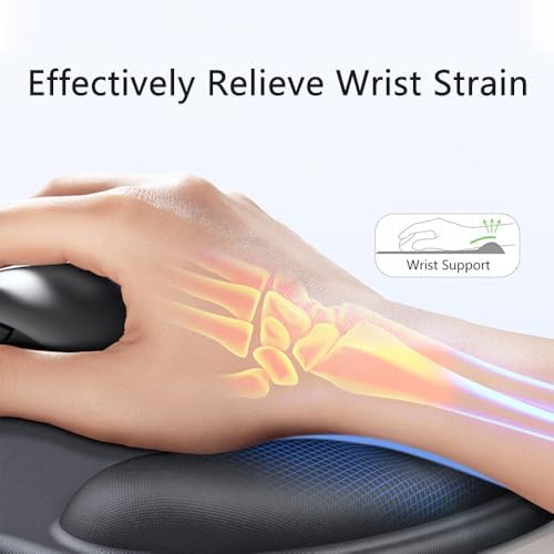 Ergonomic Mouse Pad with Wrist Rest, Gel Wrist Support Mousepad, Pain Relief Laptop Computer Mouse Pad, Non-Slip Mouse Pads for Office & Home (Pink) - Image 3