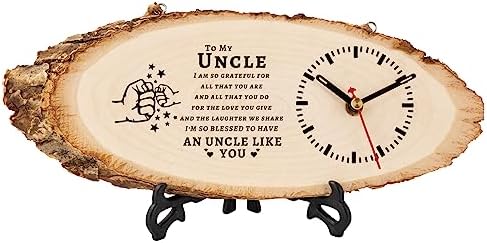 BeauGift Uncle Gifts, Wooden Clock Uncle Birthday Gifts from Niece Nephew by BeauGift