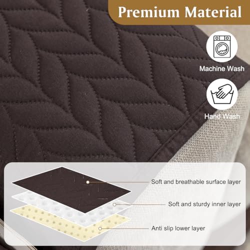 Sofa Armrest Organizer Arm Chair Caddy for Recliner, Chocolate - Image 5