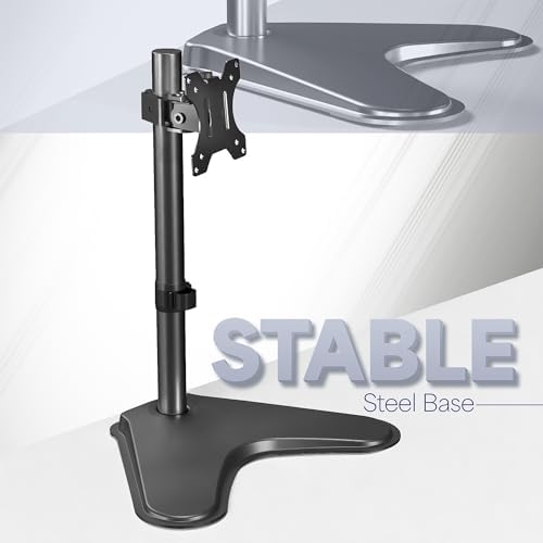 VIVO Single Monitor Desk Stand, Holds Screens up to 32 inch Regular and 38 inch Ultrawide, Freestanding VESA Steel Mount Base, Adjustable Height, Tilt, Swivel, Rotation, Black, STAND-V001H - Image 5