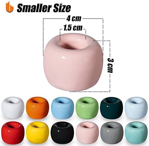 Urbanstrive Sleek Mini Ceramics Toothbrush Holder Stand for Bathroom Vanity Countertops (Pink 2-Pack) - Image 2