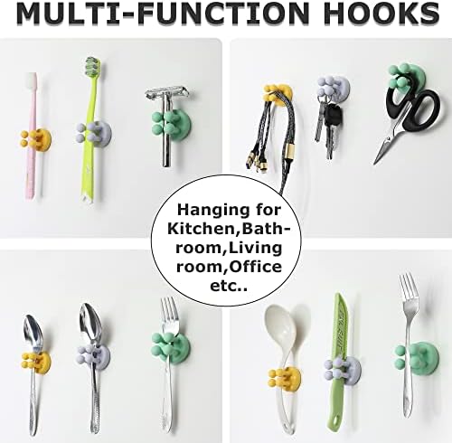 4 pcs Silicone Toothbrush Holder Multi-Function Hook Waterproof self Adhesive Single Toothbrush Hook Plug Holder for Wall for Hanging Bathroom Kitchen Living Room Office - Image 2