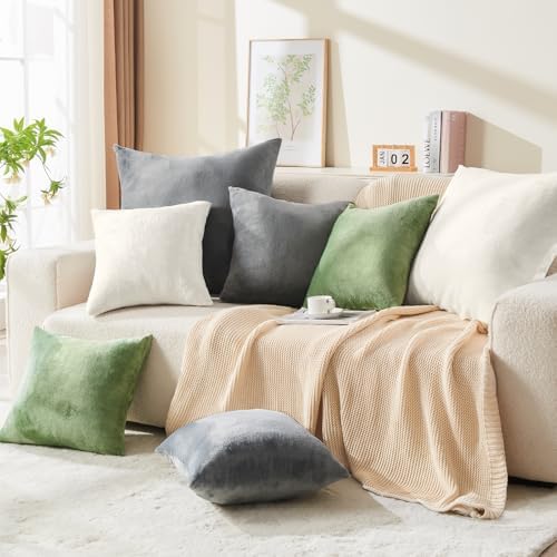 BEDELITE Velvet Pillow Covers with Zipper, Gray, 26x26 Inches, 2 Pack - Image 6