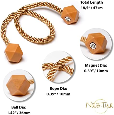 NazTur Magnetic Curtain Tiebacks, Curtain Ties, No-Drill Holdbacks (4 Pack) - Image 7