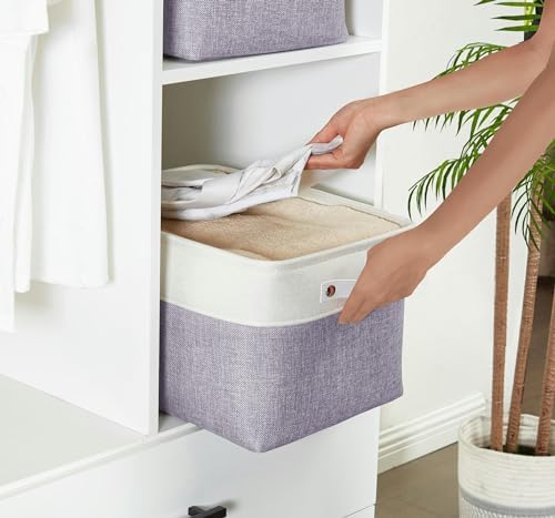 DECOMOMO Storage Bins, Large Fabric Storage Baskets for Shelves 3 Pack - Image 2