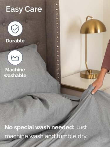 CGK Extra Deep Cal King Single Fitted Sheet Only - Heathered Grey - Image 5
