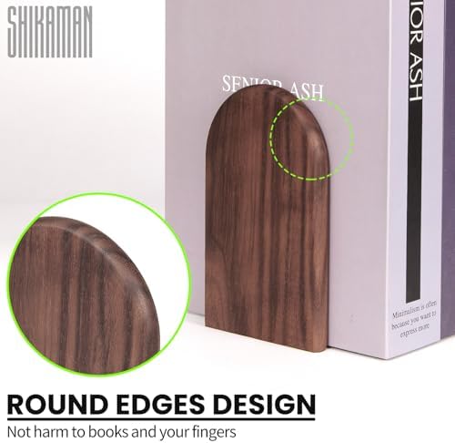 Book Ends,1 Pair Bookends Wood Book Ends Universal Economy Bookend - Image 2
