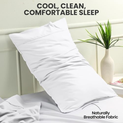 Pillow Covers Queen Size Set of 6, Soft and Comfy Pillow Cases, White - Image 5