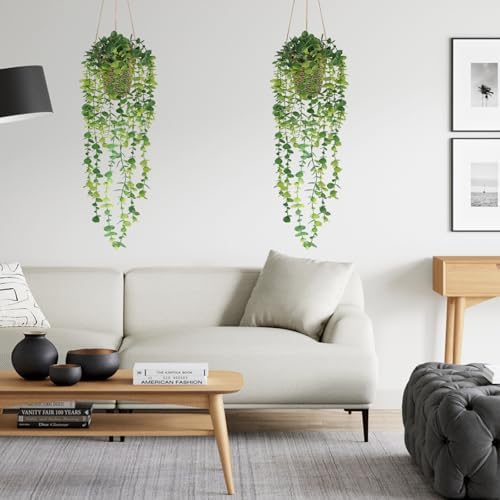 Nisoger Artificial Hanging Plants with Basket for Indoor Outdoor Decor - Image 5
