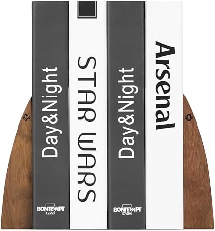 TILISMA Bookends for Heavy Books – Handmade Wood Book Ends for Shelves - Image 2