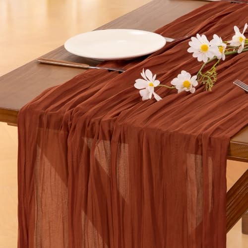 Cheesecloth Table Runner Fall Boho Wedding Birthday Party Home Decor by Socomi