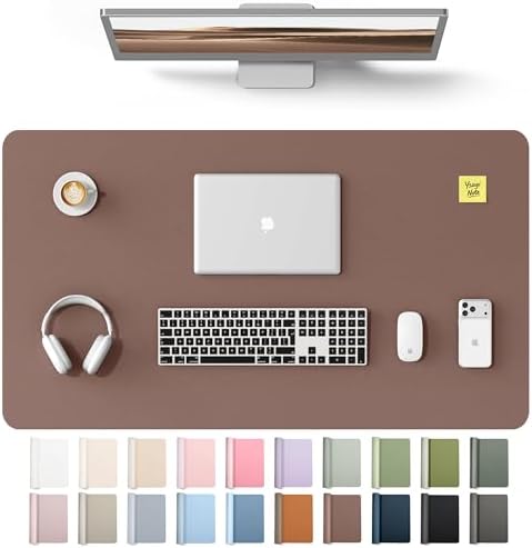 YSAGi Leather Desk Protector, Office Mat, Large Mouse Mat, Non-Slip PU Leather Blotter, Laptop Desk Mat, Waterproof Writing Pad for Office and Home(Chocolate, 40" x 24") by YSAGi