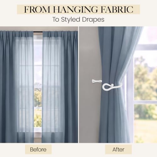RTZEN Metal Curtain Tiebacks, Drapery Holders for Wall, 2 Pcs - Image 5