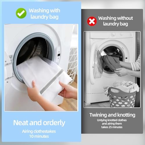 Mesh Laundry Bags, Mesh Wash Bags Durable Mesh Structure with Strong Zipper, Suitable for Underwear, Delicate Clothes, Pants, Shoes (Small Fine Mesh, XS+S+M+L(10*12in+12*16in+16*20in+20*24in) - Image 6