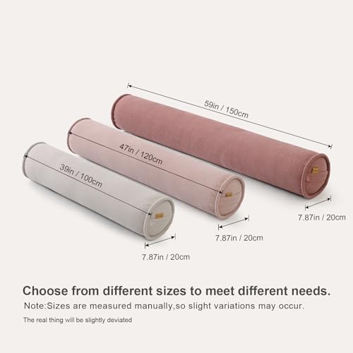 Corduroy Cuddle Body Pillow for Adults, 59 x 7.87 Inches, Pink - Image 2