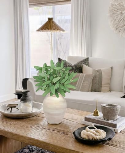 DILATATA Faux Eucalyptus Stems Willow Eucalyptus Leaves 14” Faux Greenery 16 Pcs Artificial Greenery Stems for DIY Bouquet Arrangements Centerpieces Shower Decorations-Artificial Eucalyptus Stems - Image 3