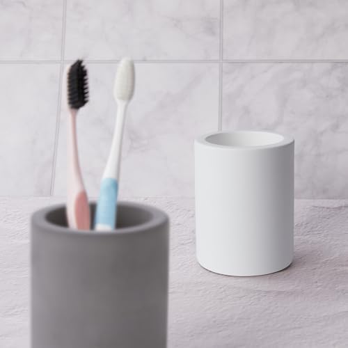 Drying Stone Toothbrush Holder, Diatomite Toothbrush Holders for Bathroom Counter, Quick Drying Electric Toothbrush and Toothpaste Holder Bathroom Organizer, White - Image 5