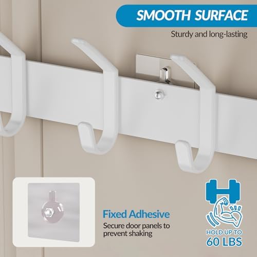 Over The Door Hooks Organizer, Over Door Towel Rack,Fits Doors 1 3/4" - Image 2
