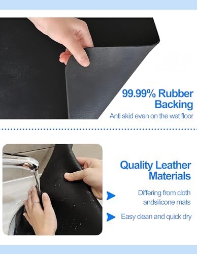 Dish Drying Mat for Kitchen Counter, 17x31.5 Pad with Rubber Backed (Black) - Image 5
