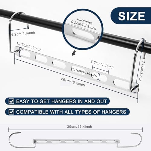 12 Pieces Space Saving Metal Collapsible Hangers for Heavy Clothes, Closet Space Savers Metal Hanger Organizer for Dorm, Room Essentials Storage - Image 2