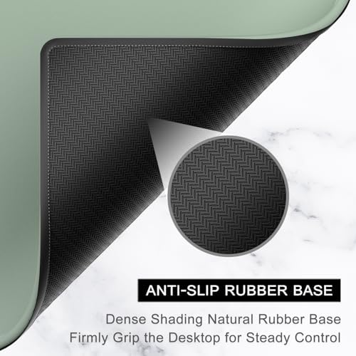 Hsurbtra Mouse Pad, Premium-Textured Square Mousepad 10.2 x 8.3 Inch, Stitched Edge Anti-Slip Waterproof Rubber Pretty Cute Computer Mat for Office Gaming Laptop Women Kids Sage Green - Image 4