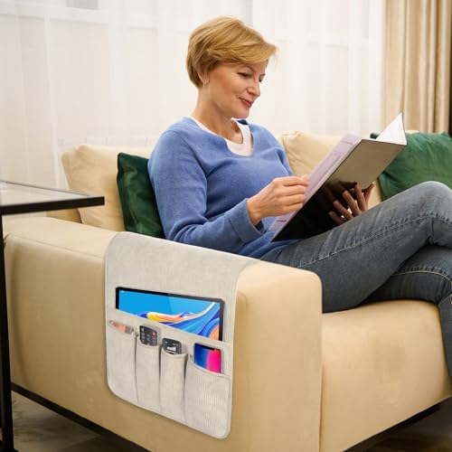 Remote Control Holder, Anti Slip Armchair Caddy Couch Caddy with 5 Pockets - Image 2