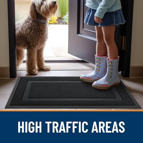 OLANLY Front Door Mat Outside 47x17, All-Season Heavy-Duty Rubber Doormat - Image 6