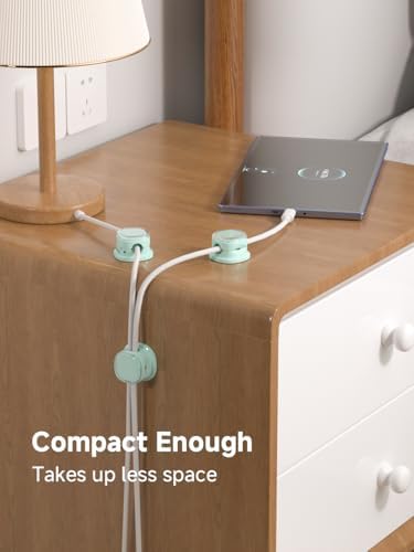 Magnetic Cable Clips, Adjustable Cord Holder Management, Adhesive Wire Keeper Organizer for Home Office Desk Phone PC Car Wall Desktop Nightstand Appliance (9-PCS Cyan) - Image 7
