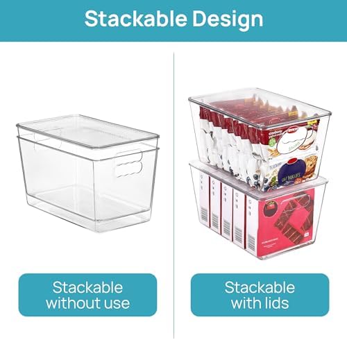 Vtopmart 2 Pack Clear Stackable Storage Bins with Lids and Handles, Large - Image 2