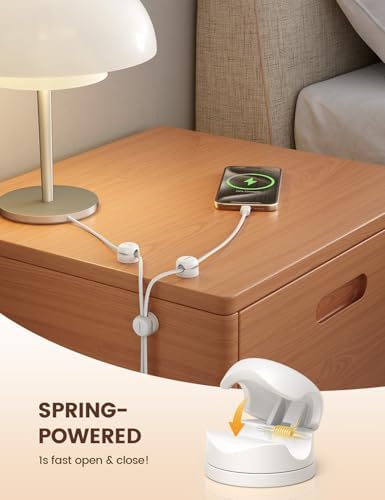 Lamicall 6 Pack Rotatable Cord Organizer, [1s Lock] Spring Cable Clips - Image 5