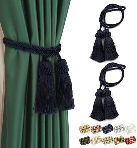 Curtain Tiebacks Handmade Curtain Holdbacks Rope with Tassel by fenghuangwu
