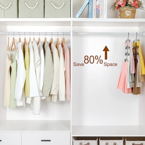 TOPIA HANGER 4 Tier Metal Skirt Hangers with Clips 80% Space Saving 2 Pack - Image 2