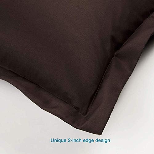 FLXXIE Microfiber Standard Pillow Shams Set of 2, Dark Brown - Image 5