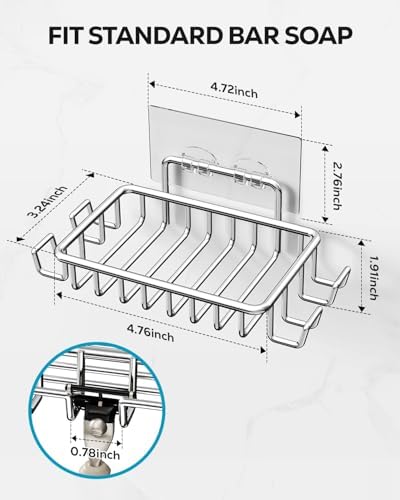 Nieifi Bar Soap Holder for Shower Wall, Adhesive Soap Dish for Bathroom - Image 6