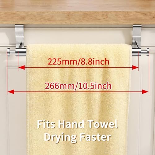 STWWO Brushed Over Cabinet Towel Holder for Kitchen Cabinet Doors, 2 Pack - Image 4