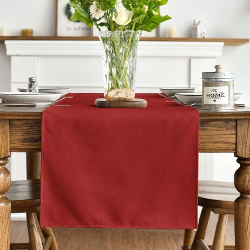 Artoid Mode Red Table Runner, Seasonal Christmas Washable Kitchen Dining Table Decoration for Home Party Decor 13x36 Inch - Image 3