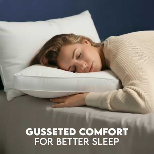 Utopia Bedding Gusset Bed Pillow, Hotel Pillows Queen Size Set of 4, White - Image 5