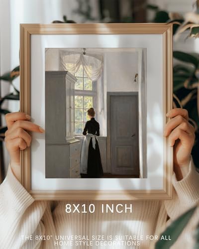Vodefoad The Dream Window Wall Art Vintage Woman Portrait Painting Print Moody Art Print Decor Victorian Farmhouse Style Wall Decor for Gallery Nursery Bedroom Bathroom Office - 8x10Inch Unframe - Image 4