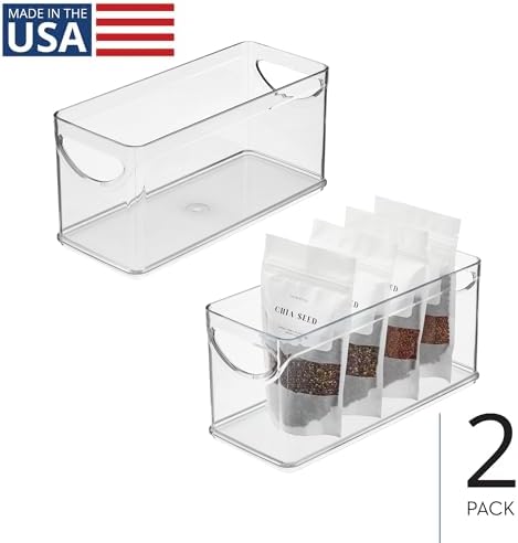 iDesign Narrow Pantry Bin, Set of 2, Clear - Image 2
