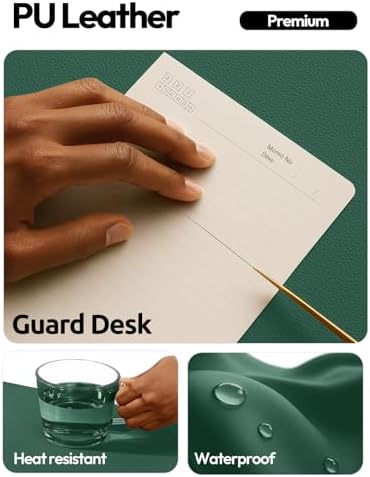 YSAGi Leather Desk Pad Protector, Office Desk Mat, Large Mouse Pad, Non-Slip PU Leather Desk Blotter, Laptop Desk Pad, Waterproof Desk Writing Pad for Office and Home (Seafoam Green, 31.5" x 15.8") - Image 3