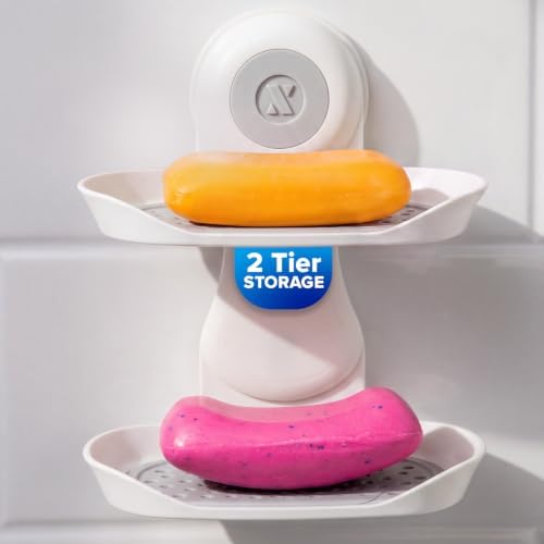 SlipX Solutions Strong Hold Suction Cup Double Tray Soap Dish for Shower by SlipXSolutions