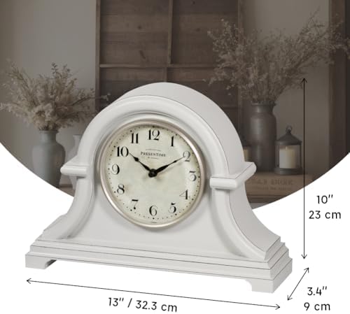 Presentime Vintage Farmhouse Mantel Clock, Napoleon Desk Clock - Image 4