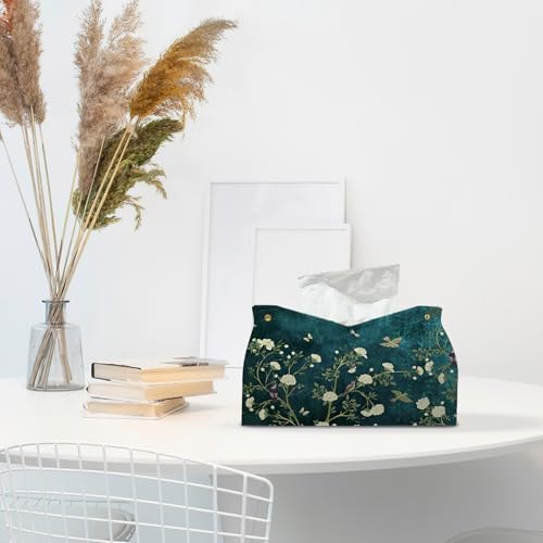Chinoiserie Bird Floral Tissue Box Cover Rectangle for Desk Decor - Image 3