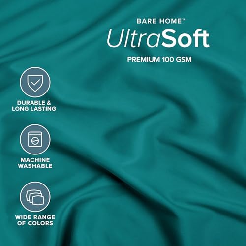 Bare Home King Fitted Sheet - 1800 Ultra-Soft (King, Emerald) - Image 2