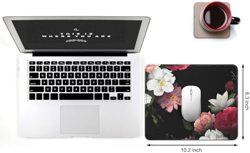 JIKIOU 3 Pack Mouse Pad with Stitched Edge, Portable Size-10.2x8.3in Peony - Image 2