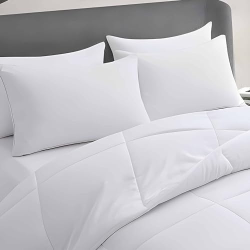 Acteb Medium Support Bed Pillows Standard Size Set of 4 Pack for Sleeping 20"x26", Hypoallergenic Skin Friendly Down Alternative Filling for Side Stomach Back Sleeper Machine Washable - Image 2
