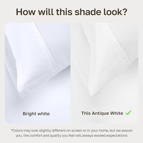 California Design Den Soft 100% Cotton Sateen Twin XL Fitted Sheets, White - Image 6