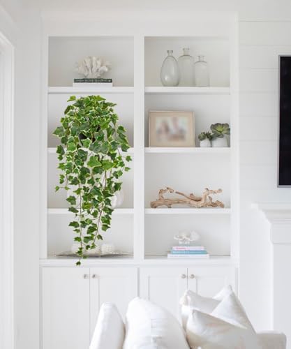Hollyone Artificial Hanging Plants Potted 31.4" Fake Ivy Vine Faux Ivy Leaves Hanging Greenery Plant in Black Pot for Home Indoor Wall House Room Patio Shelf Office Decor - Image 4